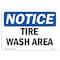 Signmission Safety Sign, OSHA Notice, 10" Height, Rigid Plastic, Tire Wash Area Sign, Landscape OS-NS-P-1014-L-18677 - alternate 1